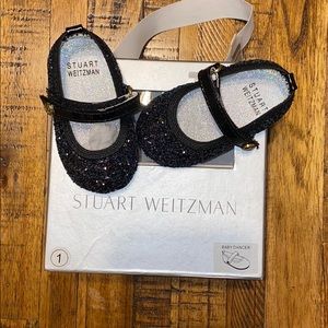 Stuart Weitzman Black Sparkle Baby Shoes